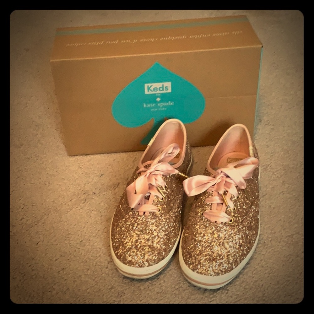 Kate Spade Rose Gold Glitter Keds